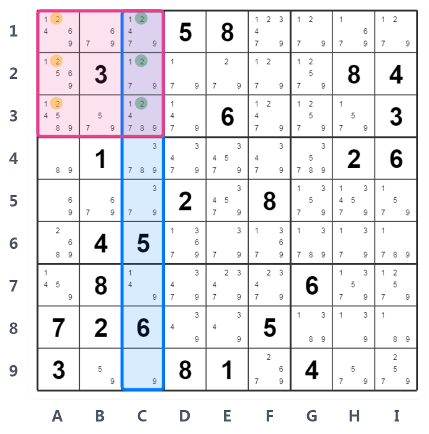 Esempio di Claiming nel Sudoku