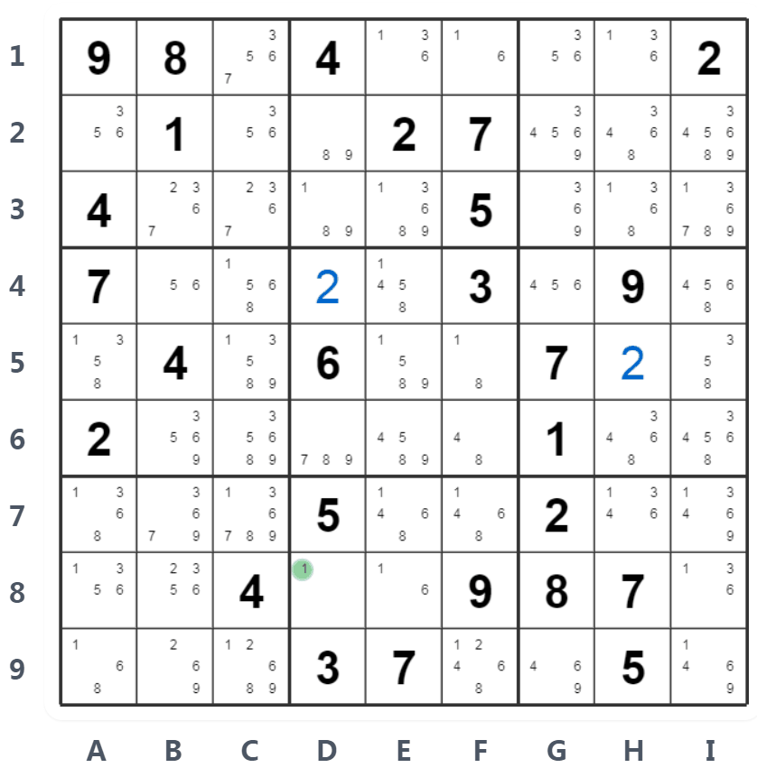 Esempio Single Nudo - D8 ha solo candidato 1