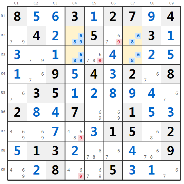 Esempio Unique Rectangle Type 2